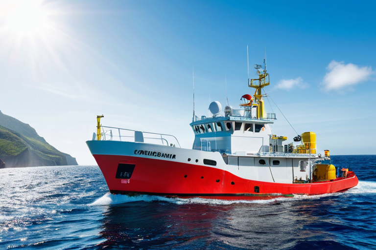 Modern fishing vessel with advanced technology