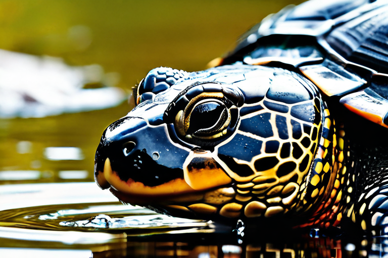 Close-up of pig-nosed turtle snout