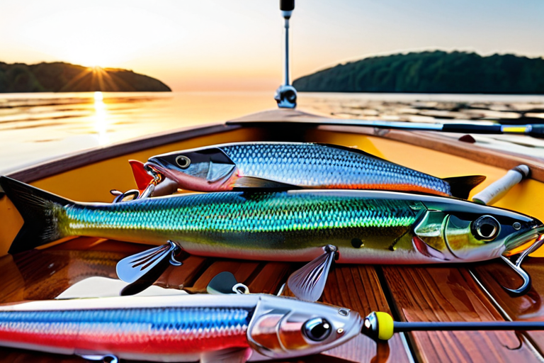 Angler using multiple lures to mimic baitfish school