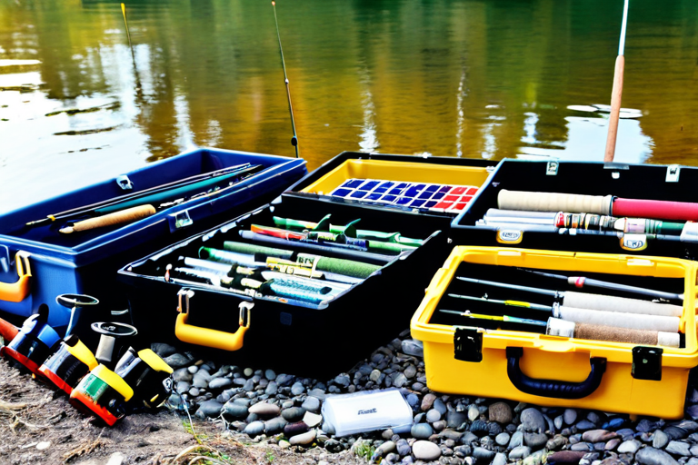 Organized fishing equipment setup