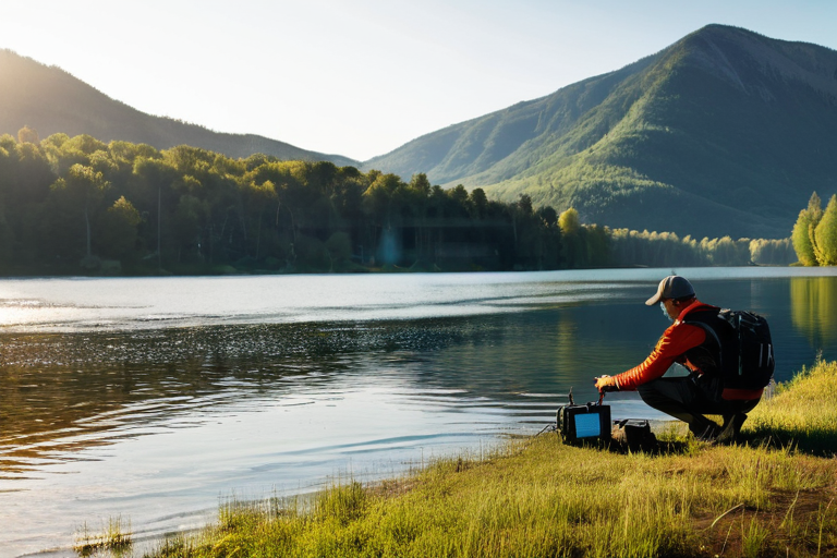 Modern fishing technology monitoring underwater signals