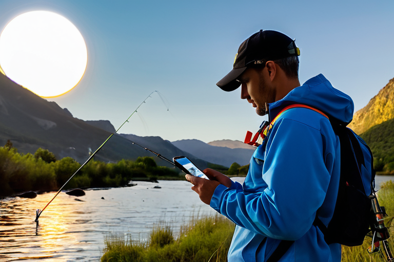 Angler using technology to track moon position