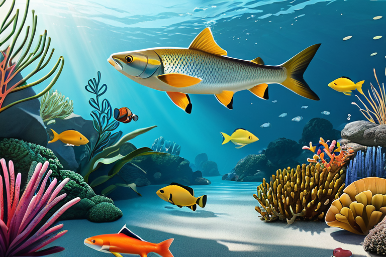 Illustration of aquatic food chain relationships