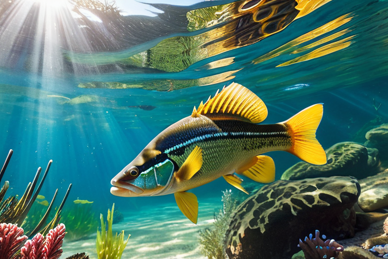 Bass holding on underwater structure