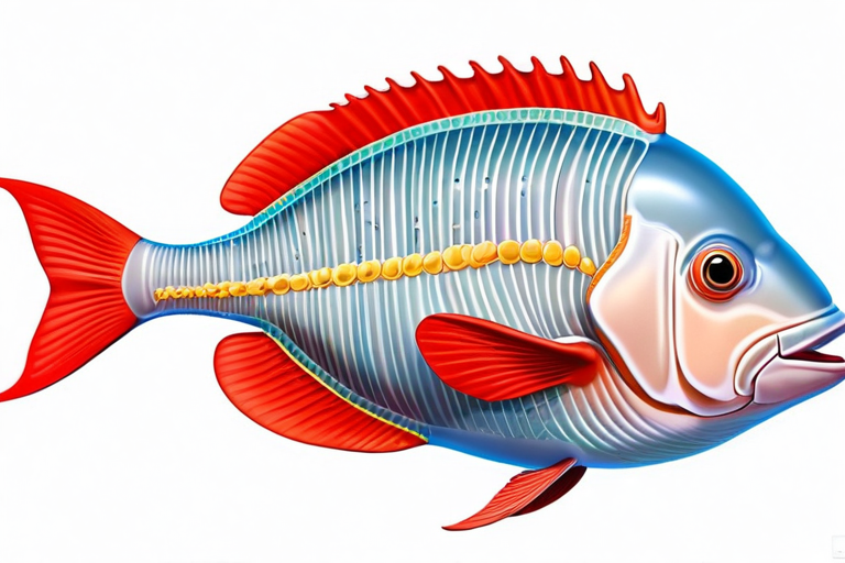 Detailed anatomical diagram of blobfish structure