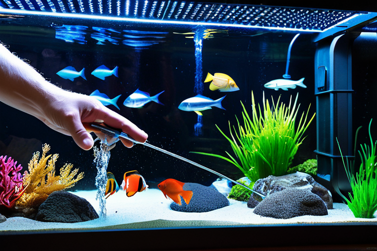 Aquarium filter maintenance and cleaning