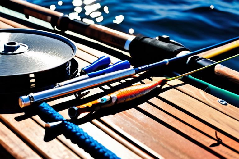 Close-up of fishing gear and a catch