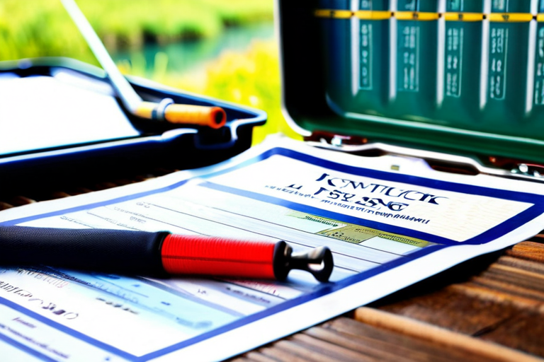 Example of Kentucky fishing license document