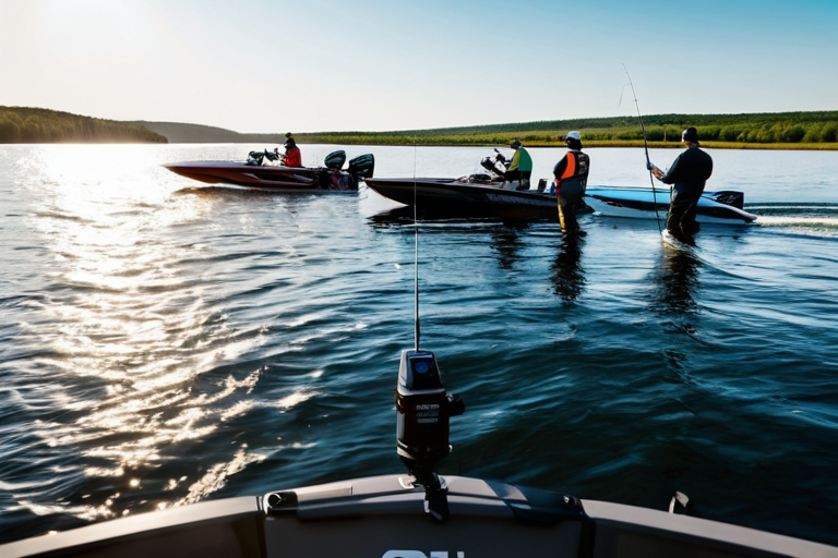 Modern FLW fishing tournament with advanced boats and gear