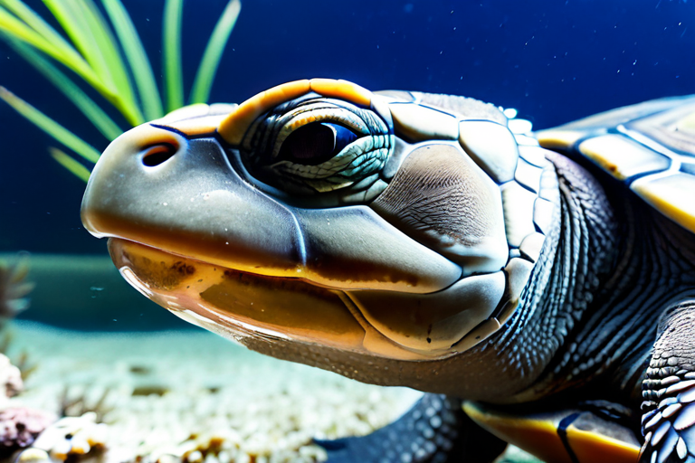 Close-up of Fly River turtle features