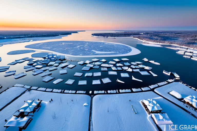 Ice fishing on Great Lakes with multiple shelters