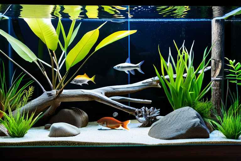 Grumpy fish in natural habitat setup