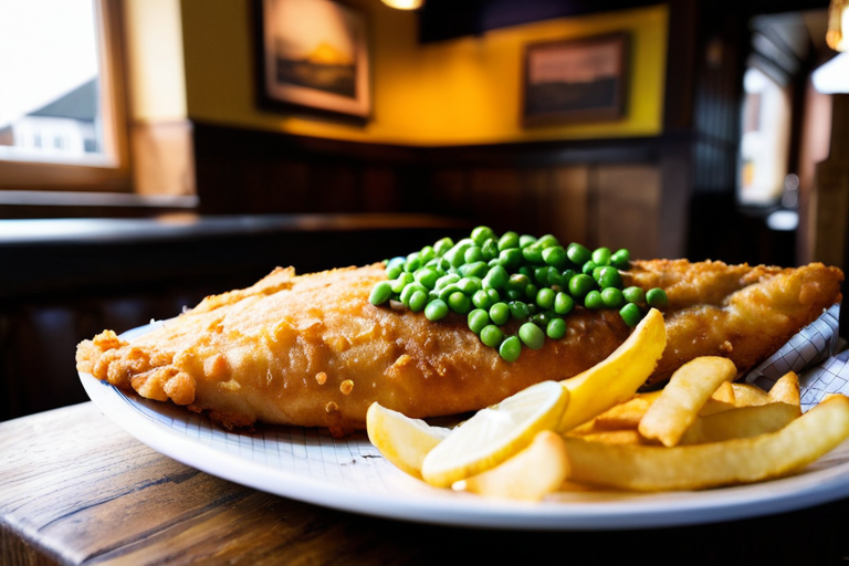 Traditional haddock dish presentation