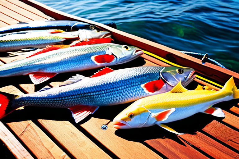 Variety of fish caught using handline methods