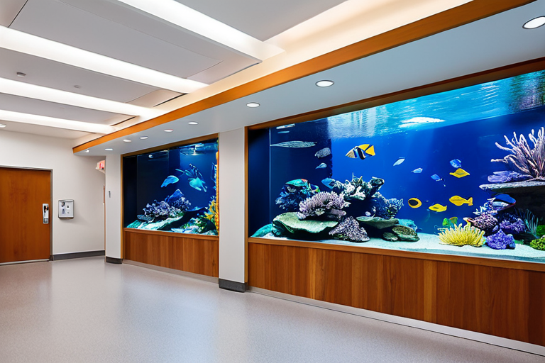 Aquarium installation in healthcare setting