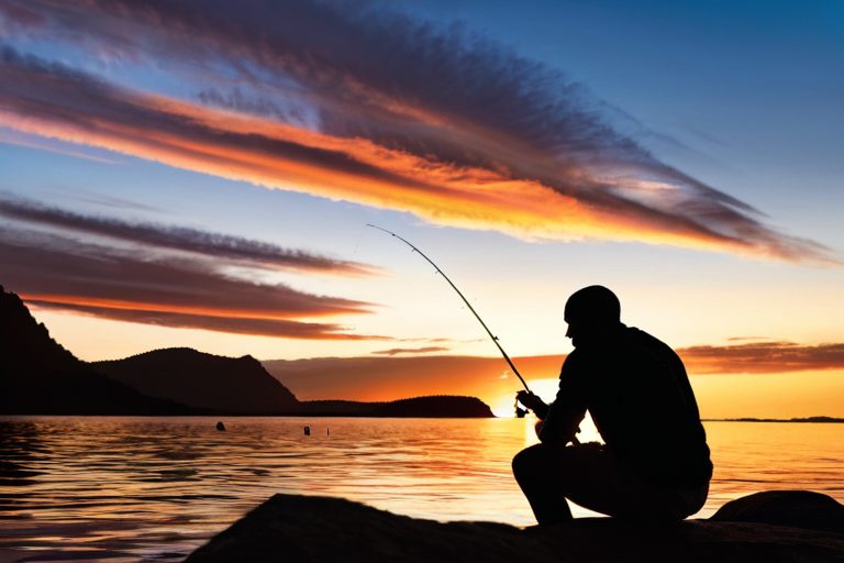 Dwayne Johnson fishing during golden hour sunset
