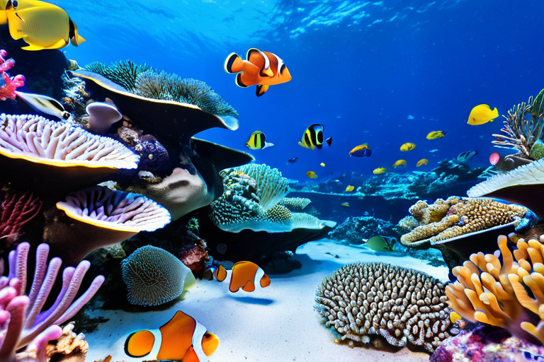 Vibrant saltwater reef aquarium with corals