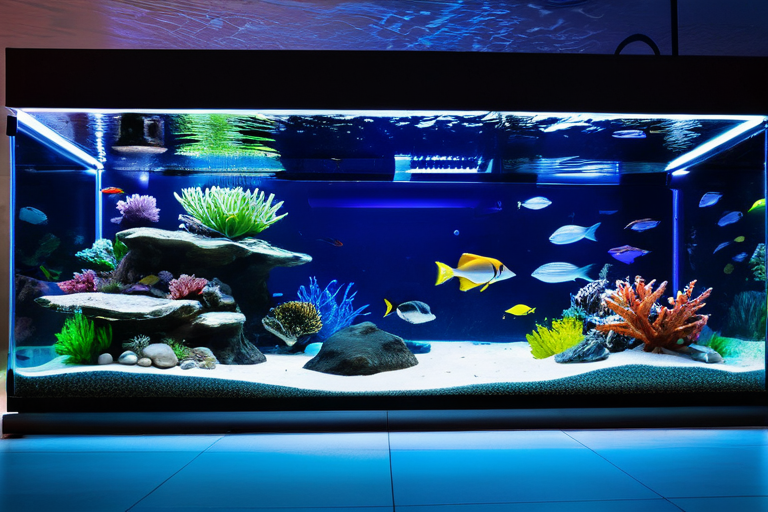 Modern high-tech aquarium setup