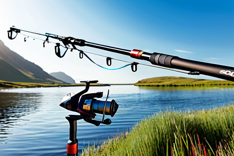 Modern high-tech fishing catapult rod with digital components