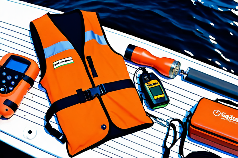 Safety equipment and protocols for night fishing including lights and communication devices
