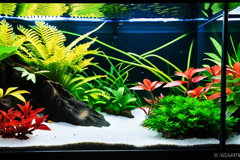 Lush planted aquarium with carpeting plants
