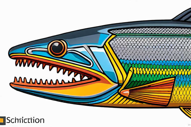 Anatomical diagram of rapt fish jaw structure