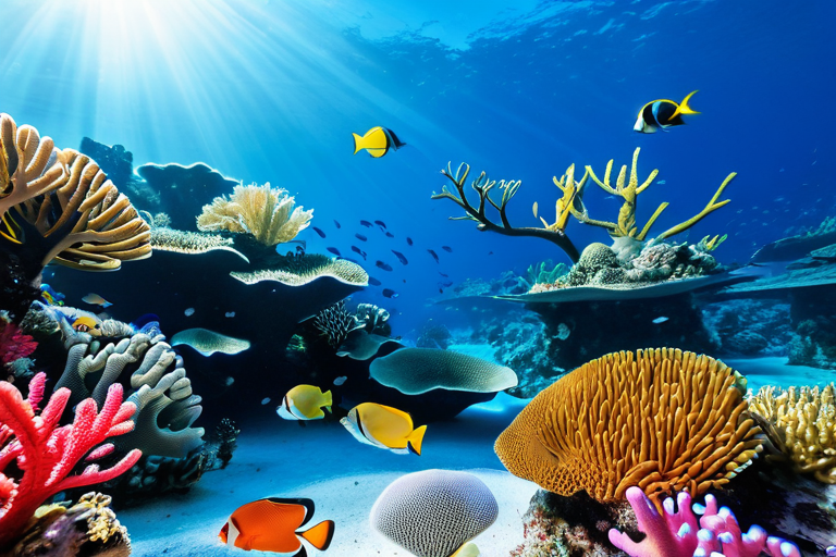 Talking doll fish in coral reef environment