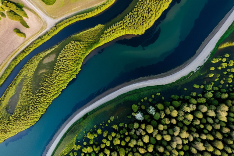 River current seams and eddies