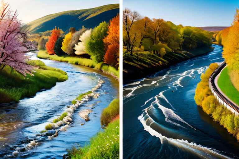 River in different seasons