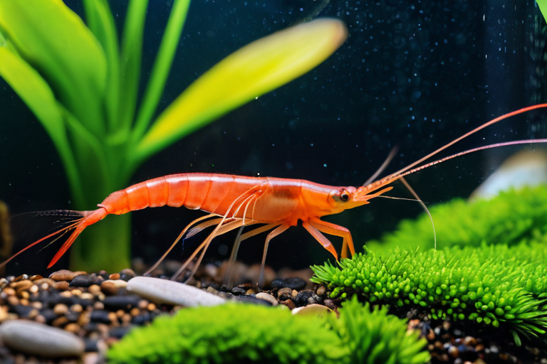 Crystal red shrimp in planted nano aquarium