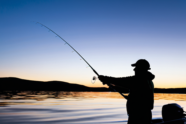 Angler demonstrating low-profile casting technique