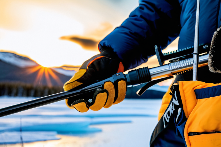 Adjusting tension on ice fishing rod holder