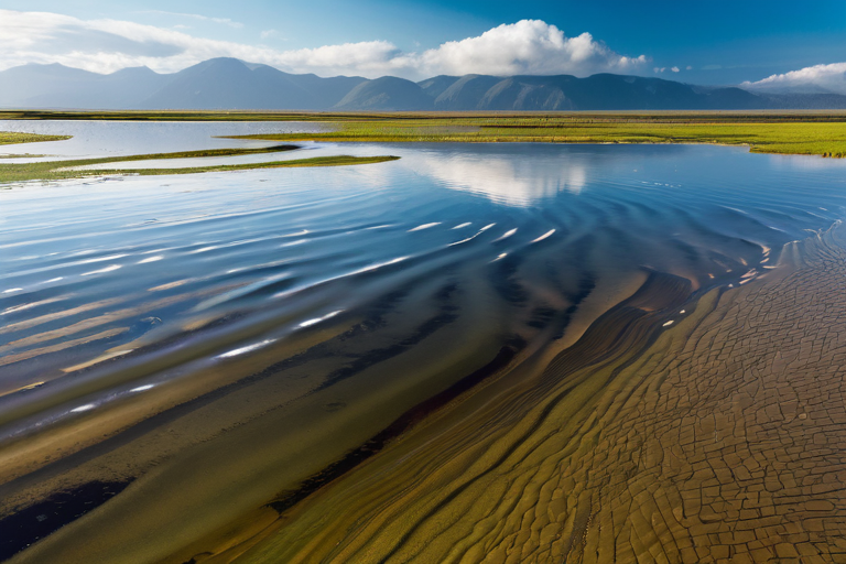 Angler reading tidal water conditions and signs