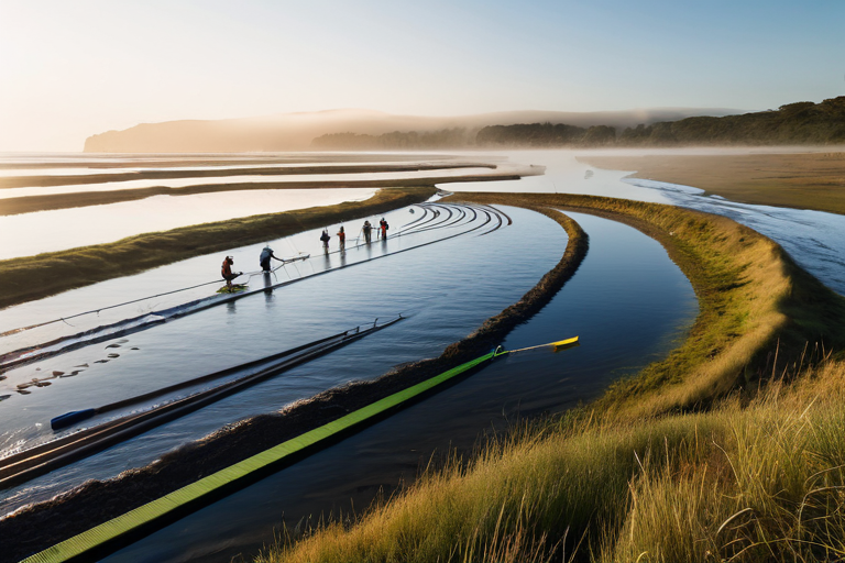 Tidal zone fishing scene