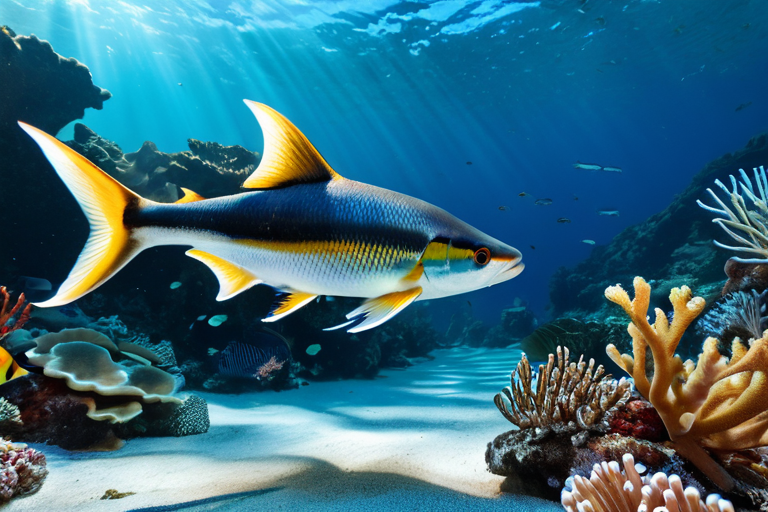 Tripod fish demonstrating feeding behavior with extended fins