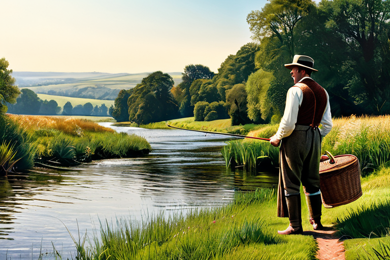 Victorian era fishing scene